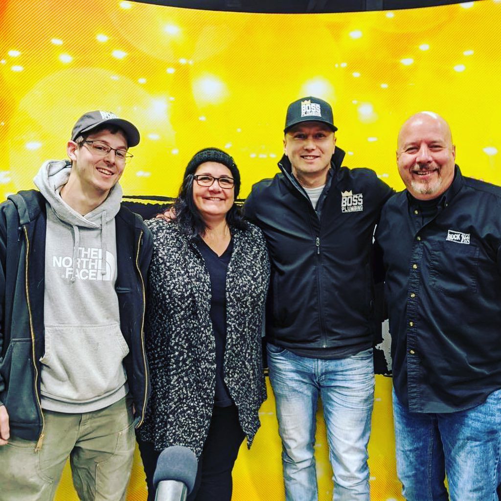 Community work with Rock 102 at Boss Plumbing